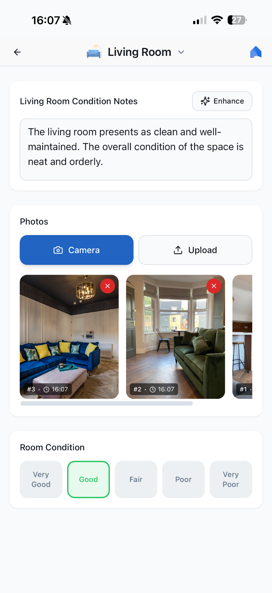 FreshRent App - Room Inspection